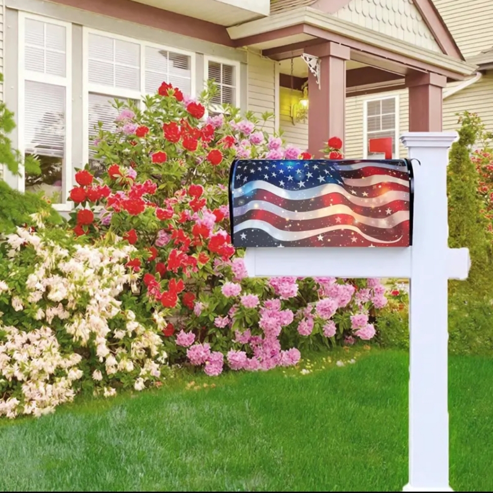 Patriotic American Flag Mailbox Cover. NIP.